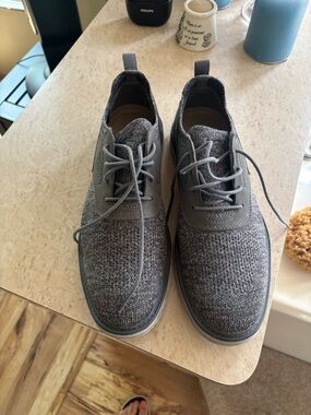 Mark Nason Gray Knit Lace-Up Derbys